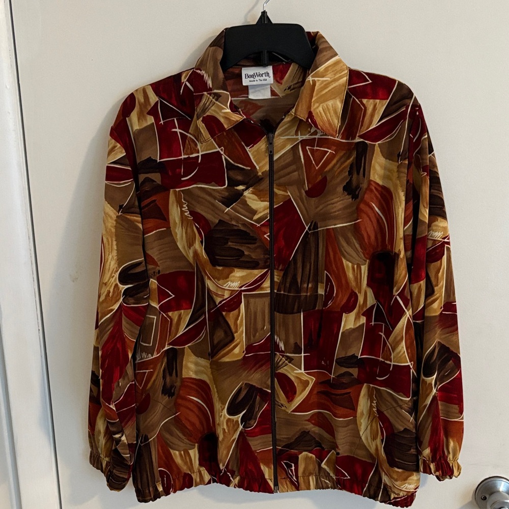 Vintage BonWorth Multicolor Abstract Lightweight Jacket